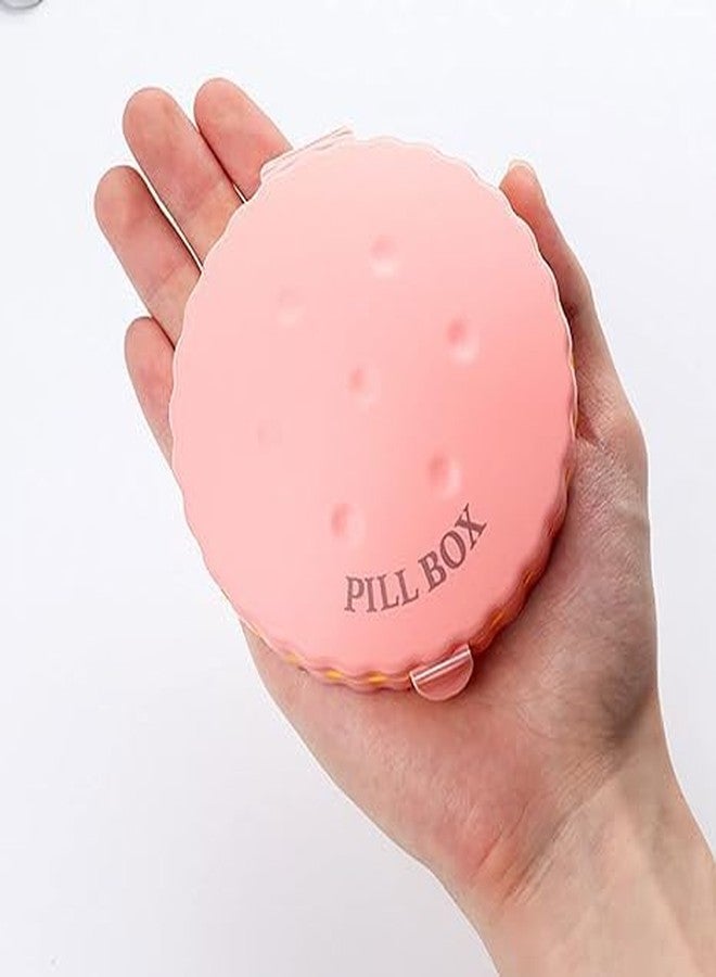 MERISH Round Cookie Appearance Pill Box 7 Days Sealed Moisture-Proof Light-Avoidance Portable Pills Dispensing Box (Pack of 2) (Blue) - Image 5